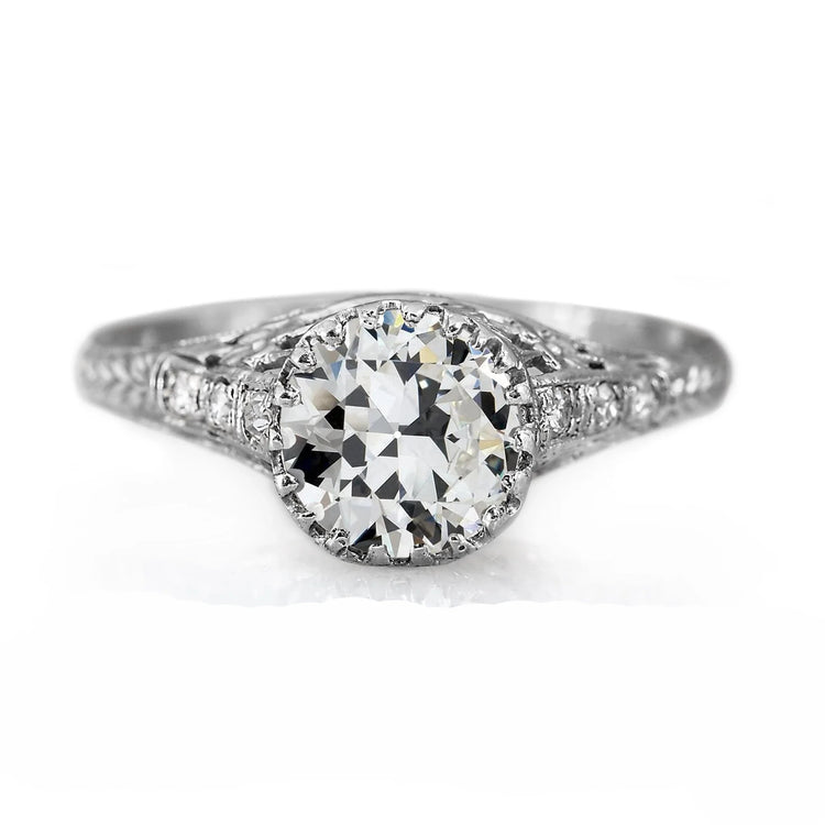 naturel round diamant 3carats bague vue de face