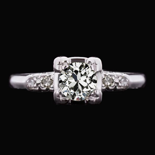 Bague De Mariage Avec Réel Diamants Européens Anciens Ronds 1.50 Carats En Or 14K