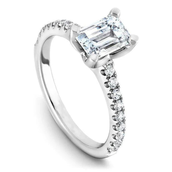 Bague De Mariage Emeraude Et Réel Diamant Coupe Ronde De 2.90 Ct