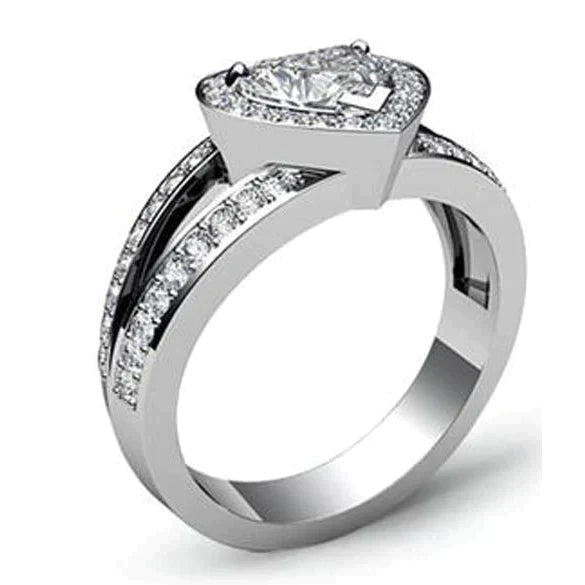 Bague De Mariage En Diamant Naturel De 6 Carats Avec Cœur