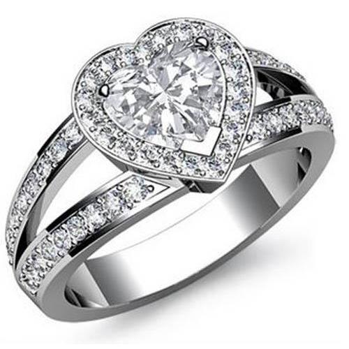Bague De Mariage En Diamant Naturel De 6 Carats Avec Cœur