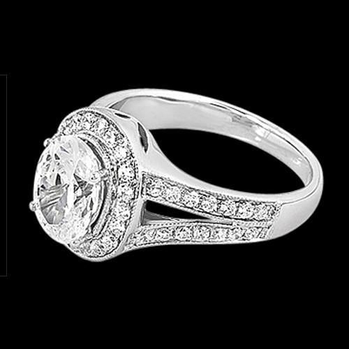 Bague De Mariage En Or Avec Diamant Ovale Naturel