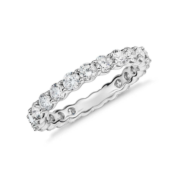 Bague De Mariage En Véritable Diamant Pour Dames Rondes 2.30 Ct. Or Blanc 14K