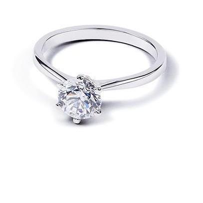 Bague De Mariage En Véritable Diamant Solitaire Rond De 1.25 Ct En Or Blanc 14K