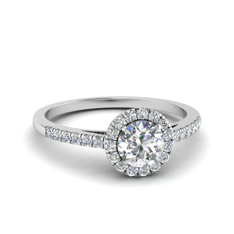 Bague De Mariage Halo De Véritable Diamants 3K