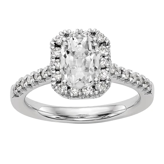 Bague De Mariage Halo Ronde Et Ovale Vieux Mineur Réel Diamant 5.50 Carats