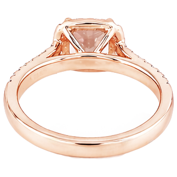 Bague De Mariage Morganite Et Diamants Naturels Extraits des Mines ( et non cultivés en laboratoire ) 15.75 Ct Or Rose 14K