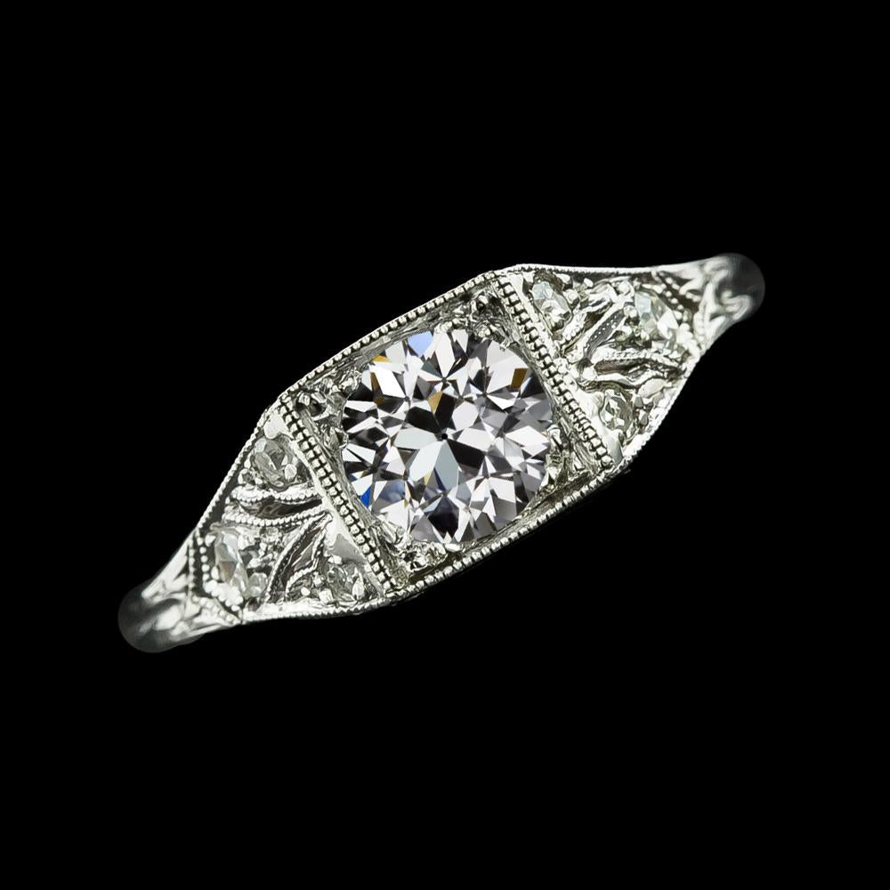 Bague De Mariage Naturel Diamant Rond Ancien Mineur 2.75 Carats Style Vintage