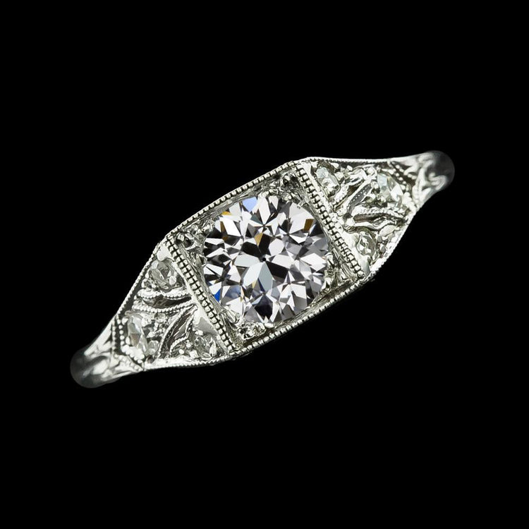 Bague De Mariage Naturel Diamant Rond Ancien Mineur 2.75 Carats Style Vintage