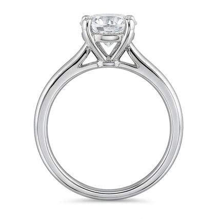 Bague De Mariage Naturel Diamant Solitaire Coupe Ronde 1 Carat Or Blanc