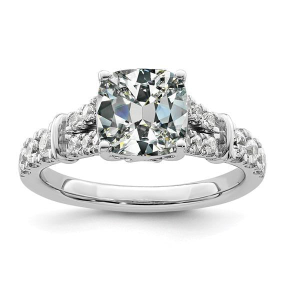 Bague De Mariage Pour Dame Véritable Diamant Taille Ancienne Mine 6.50 Carats Or 14K