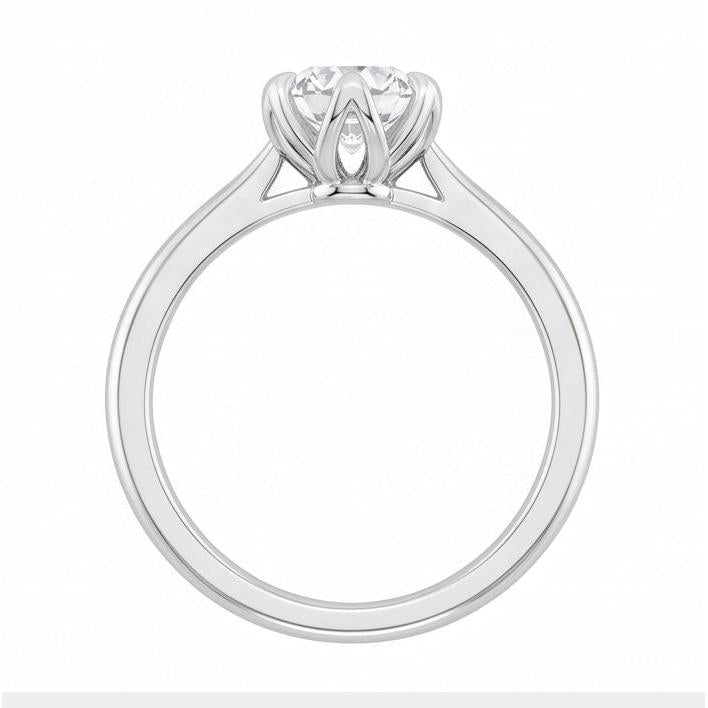 Bague De Mariage Réel Diamant Naturels Extraits des Mines ( et non cultivés en laboratoire ) Rond Etincelant Solitaire De 1.70 Ct En Or Blanc