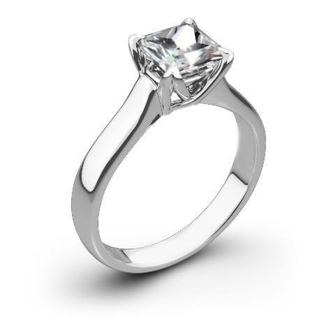 Bague De Mariage Réel Diamant Solitaire Taille Princesse 1.75 Carat Or Blanc