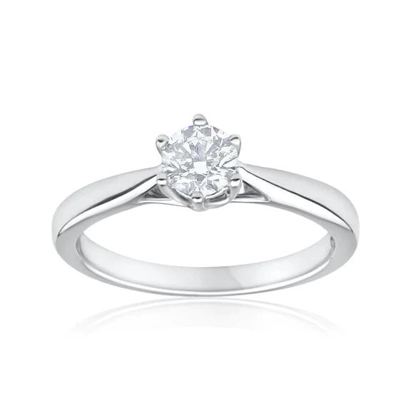 Bague De Mariage Solitaire Réel Diamant Coupe Ronde 1.50 Ct