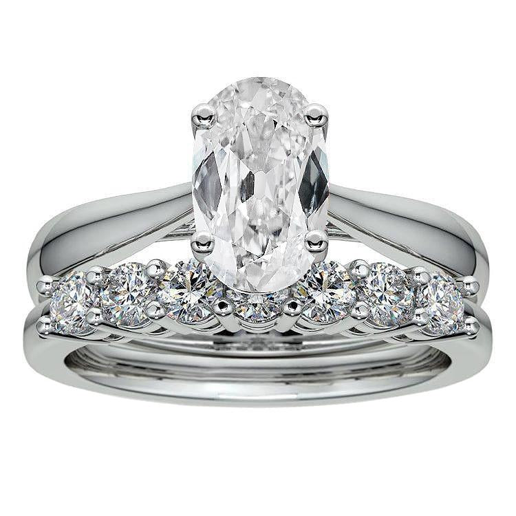 Bague De Mariage Véritable Diamant Rond Et Ovale Vieux Mineur 6.50 Carats