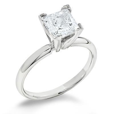Bague De Mariage Véritable Diamant Solitaire Taille Princesse 2.25 Ct Nouveau