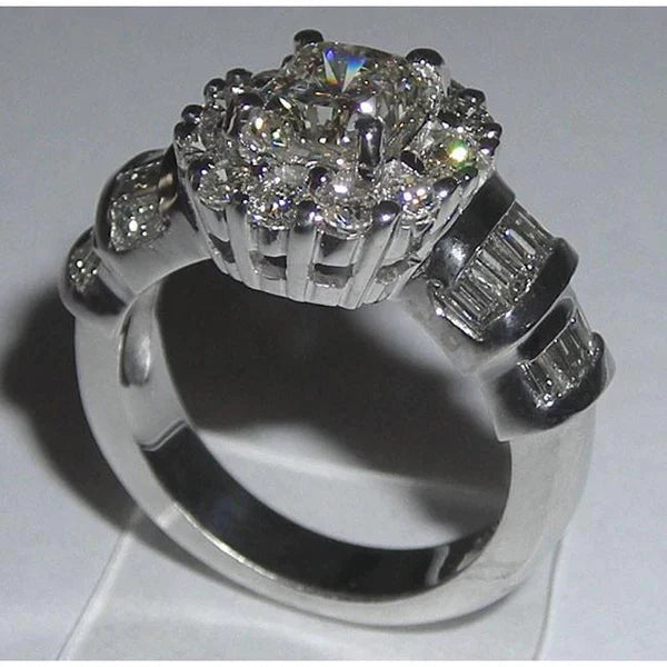 Bague De Mariage à L'Aspect Antique De 3 Carats Réel Diamant