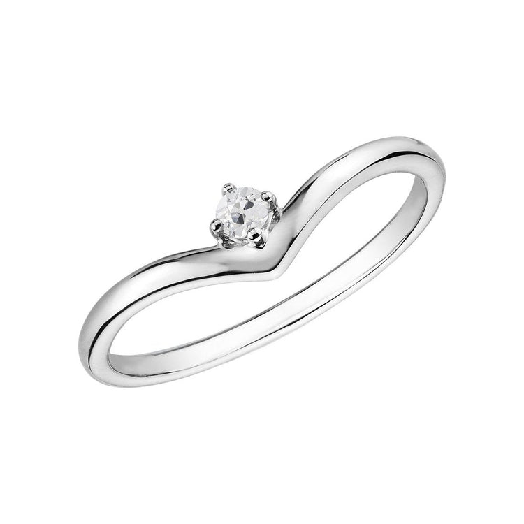 Bague De Promesse Solitaire 1 Carats Réel Diamant Rond Taille Ancienne Mine 4 Griffes