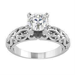 Bague De fiançailles Réel Diamant Solitaire Etincelant De 1.50 Carat Or Blanc
