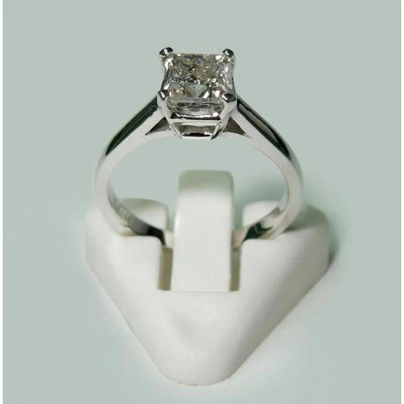 Bague De fiançailles Solitaire Réel Diamant Princesse 1.50 Carat Or Blanc