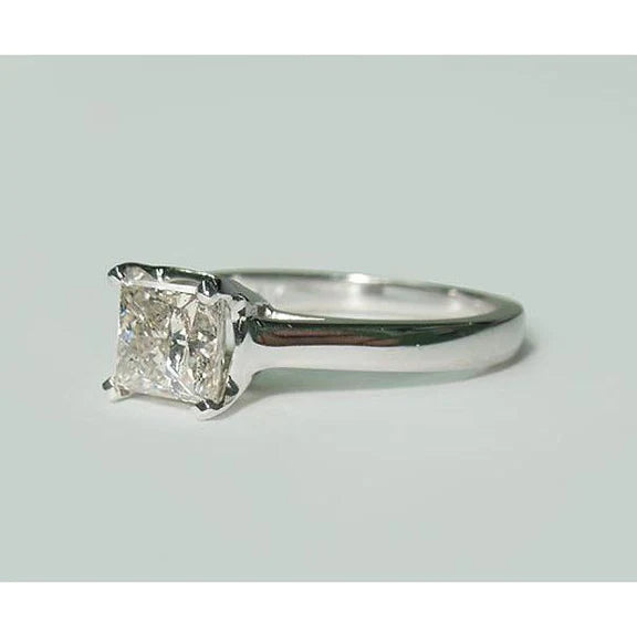 Bague De fiançailles Solitaire Réel Diamant Princesse 1.50 Carat Or Blanc