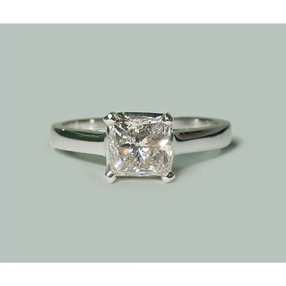 Bague De fiançailles Solitaire Réel Diamant Princesse 1.50 Carat Or Blanc