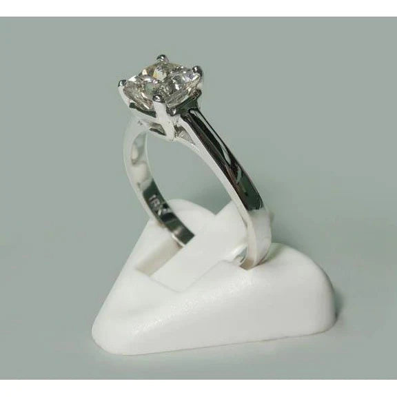 Bague De fiançailles Solitaire Réel Diamant Princesse 1.50 Carat Or Blanc