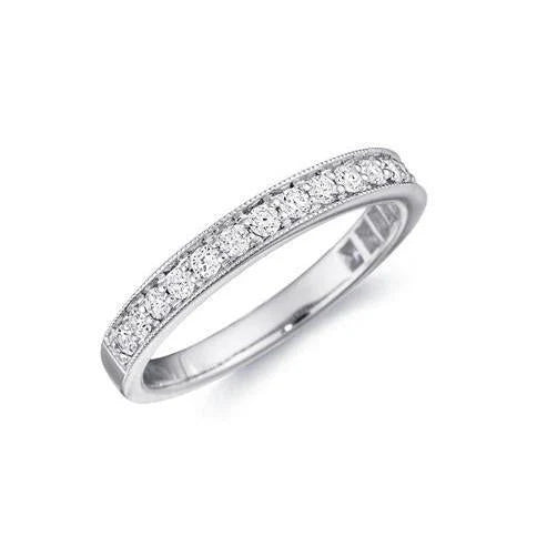 Bague D'éternité En Réel Diamants Ronds Taille Brillant De 2.50 Cts En Or Blanc 14K