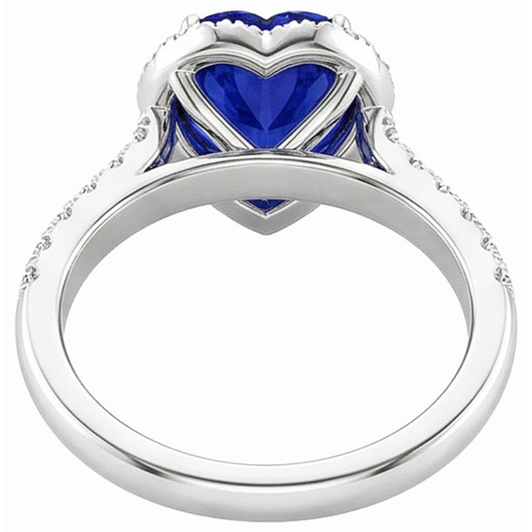 naturel round diamant 3.50carats bague vue de profil