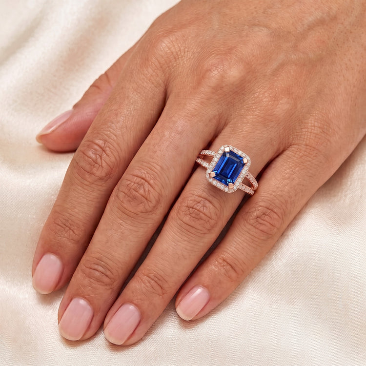 Bague Diamant Naturel 3.50 Carats - Or Rose 14K