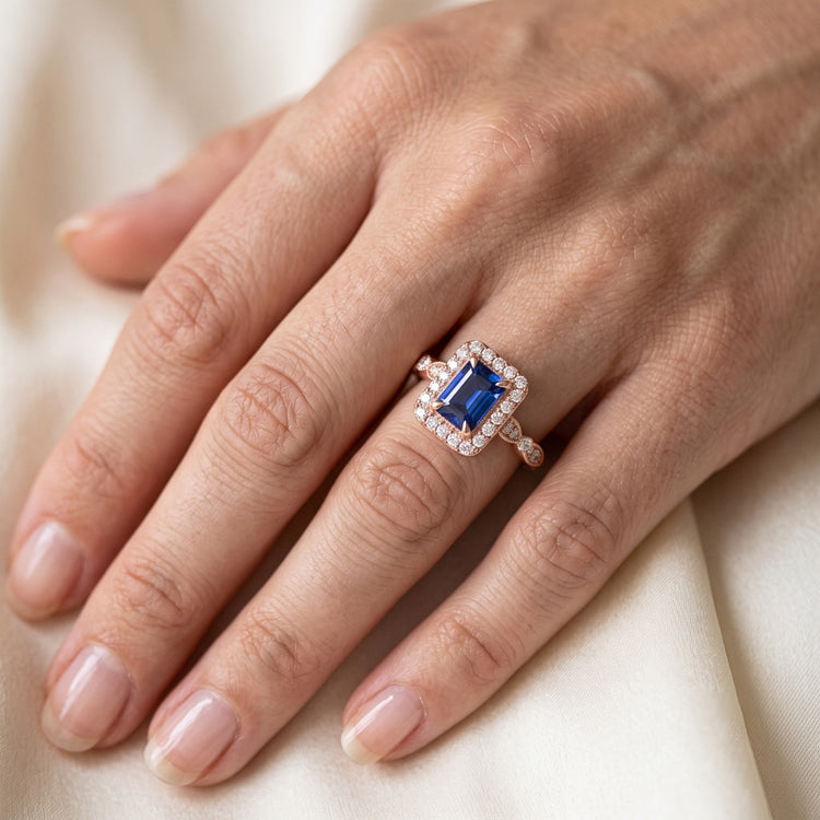 Bague Diamant Naturel 3 Carats - Or Rose 14K