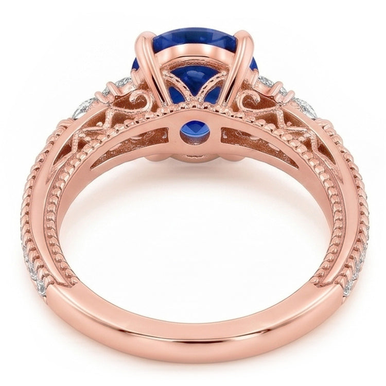 Bague Diamant Naturel 4 Carats - Or Rose 14K