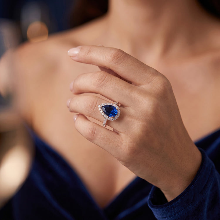 Bague Diamant Naturel 5.50 Carats - Or Rose 14K
