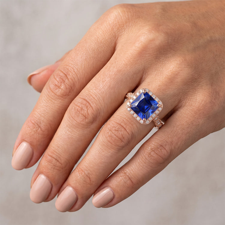 Bague Diamant Naturel 6 Carats - Or Rose 14K