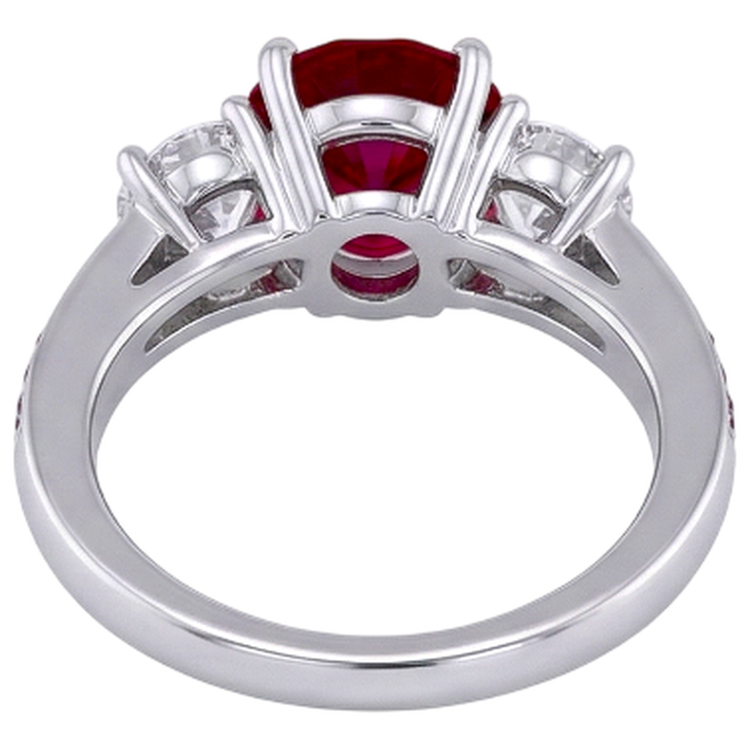 Bague Diamant Naturels Extraits des Mines ( et non cultivés en laboratoire ) 1.07 Carats Rubis Birman Femme Bijoux Nouveau
