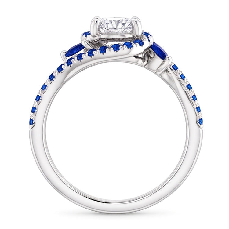 Bague Diamant Naturels Extraits des Mines ( et non cultivés en laboratoire ) Saphir Bleu 1.65 Carat