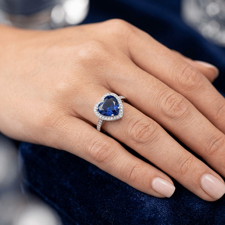 Bague Diamant Naturels Extraits des Mines ( et non cultivés en laboratoire ) Sri Lanka Saphir Bleu Or Blanc 4.5 Ct