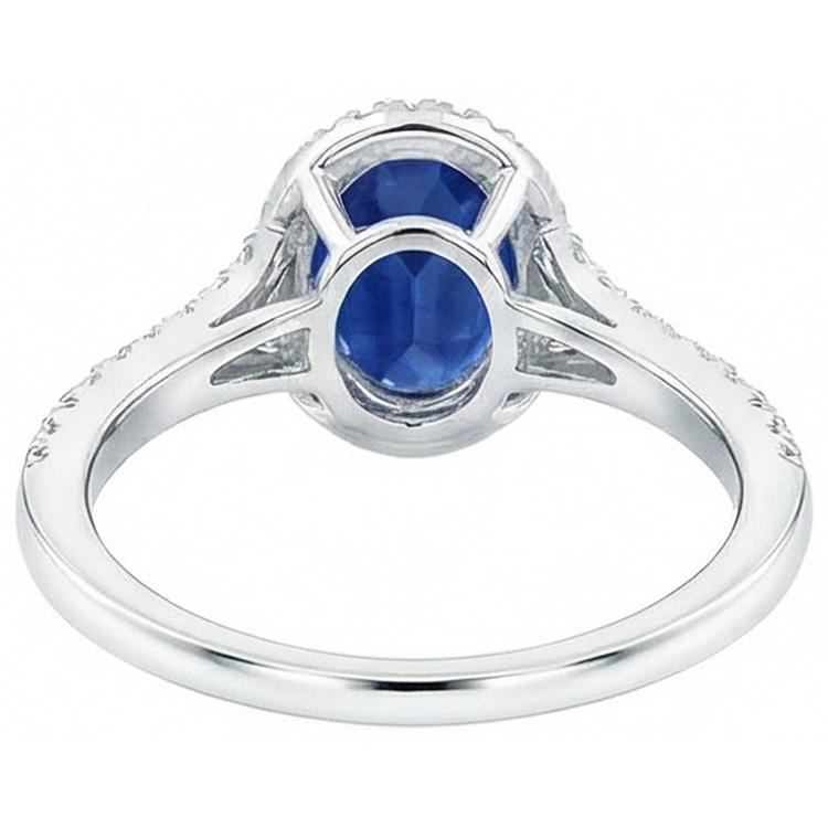 naturel oval diamant 2.50carats bague sur blanc