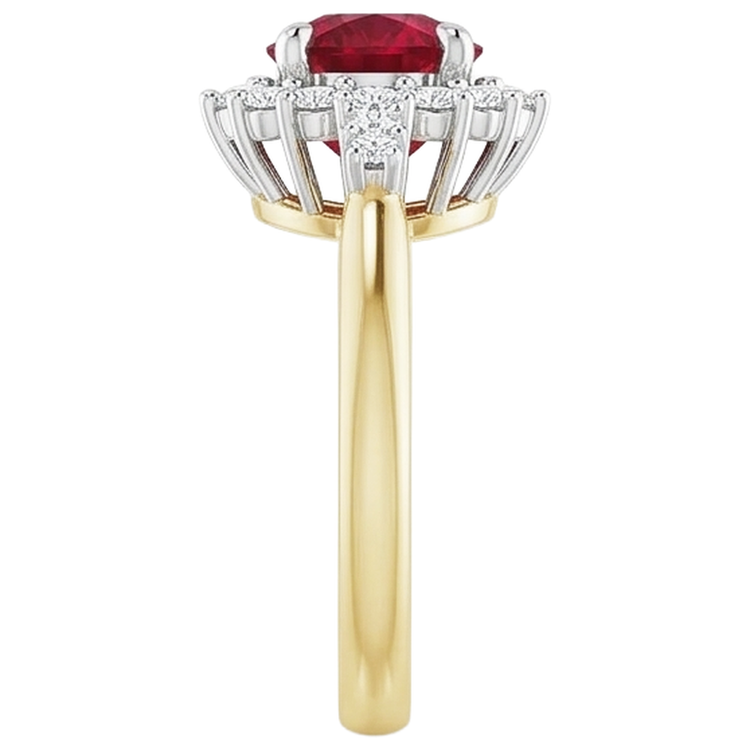 naturel round rubis 1.50carats bague trois quarts