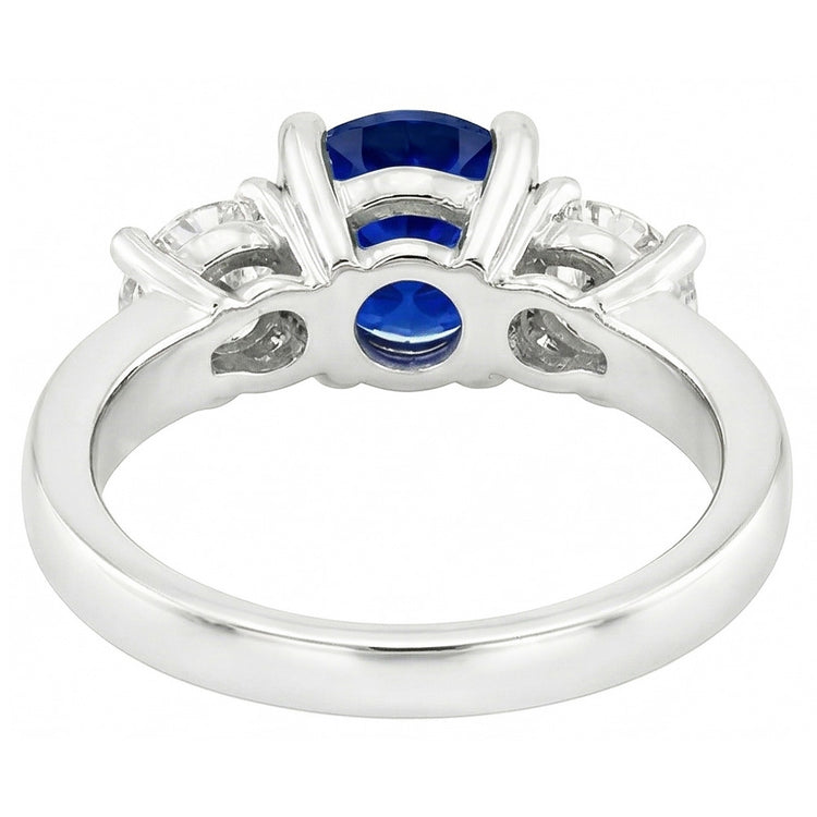 Bague Diamant Rond Saphir Ceylan 3.50 Carats Bijoux Femme