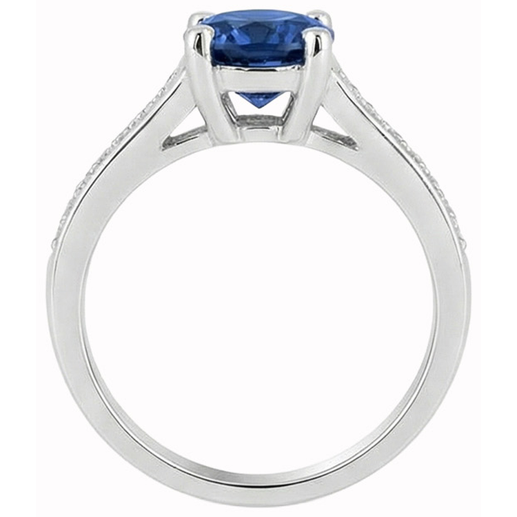 naturel round diamant 2.80carats bague vue de profil