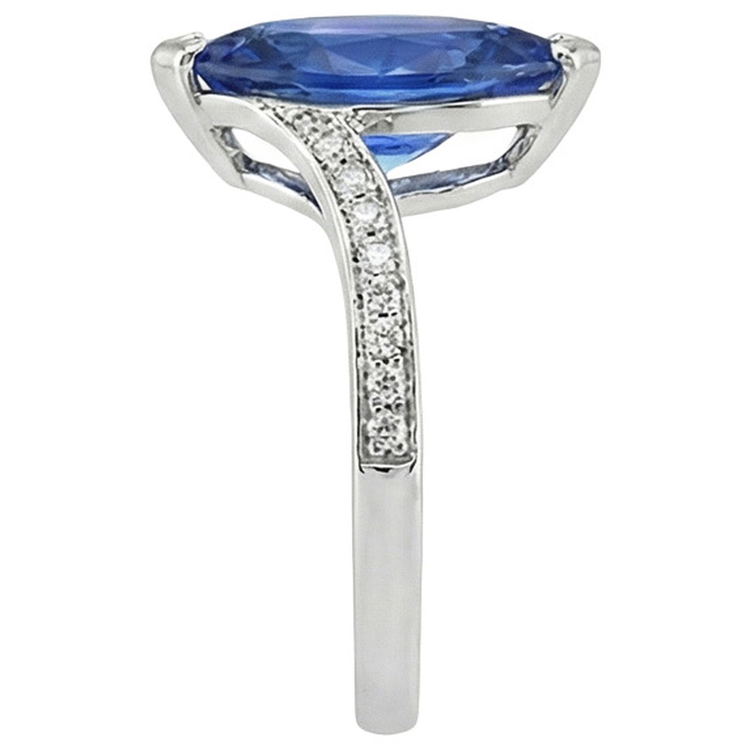 Bague Diamant Naturels Extraits des Mines ( et non cultivés en laboratoire ) Saphir Marquise Unique