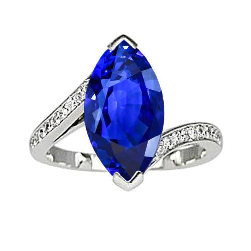 Bague Diamant Saphir Marquise Unique