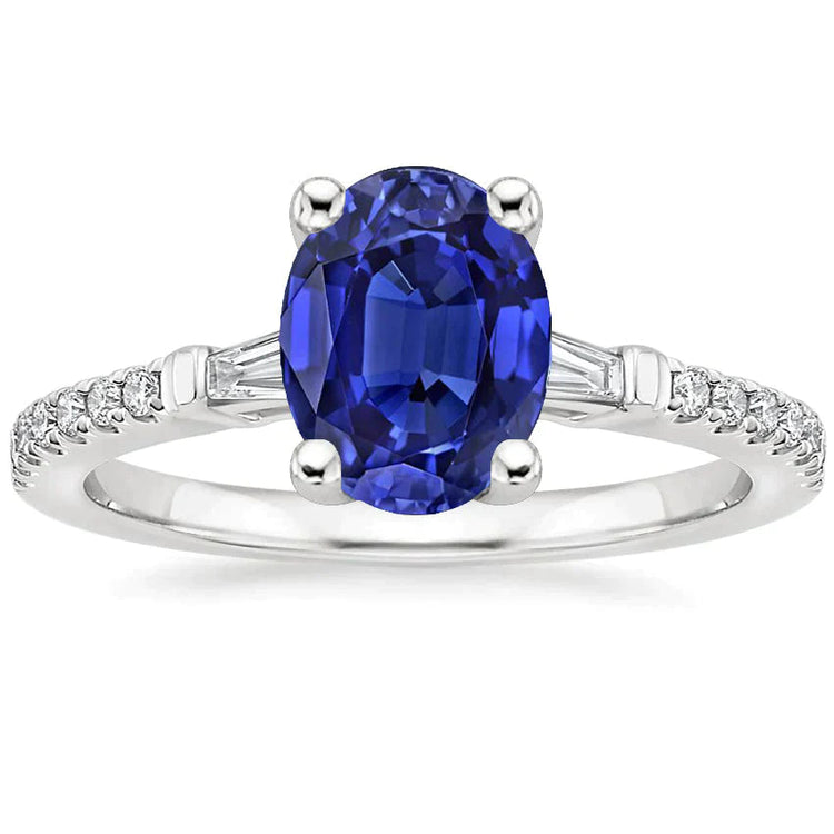 Bague Diamant Saphir Ovale
