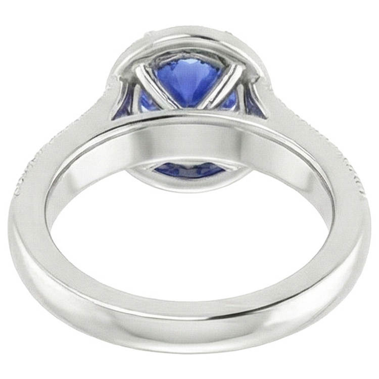 Bague Diamant Naturels Extraits des Mines ( et non cultivés en laboratoire ) Style Antique Set 6 Carats Rond Saphir Bleu Or Blanc