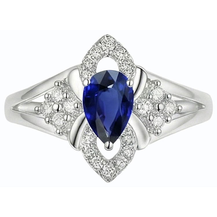 naturel pear diamant 2.50carats bague sur blanc