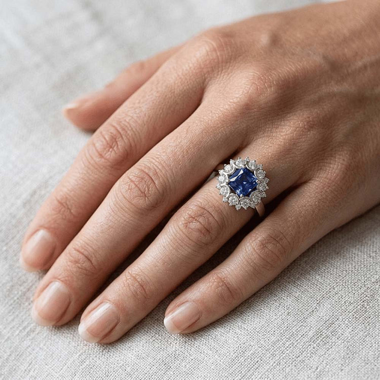 Bague Edwardian Saphir Et Diamants Pour Femme