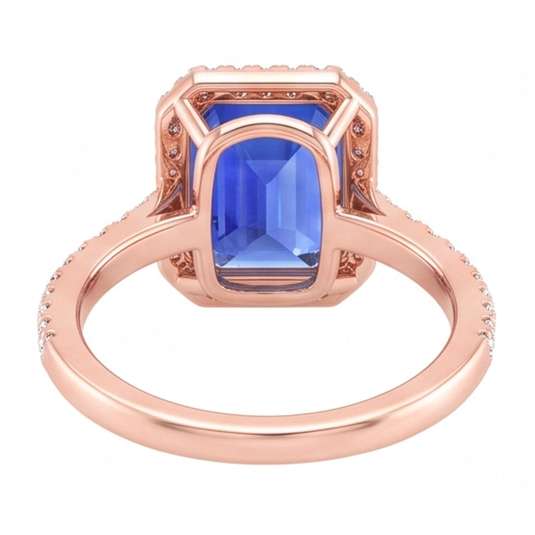 Bague Émeraude Naturel 4.50 Carats - Or Rose 14K