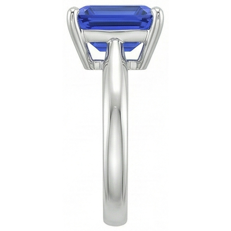 Bague Émeraude Solitaire Saphir Bleu 2.50 Carats Bijoux Femme