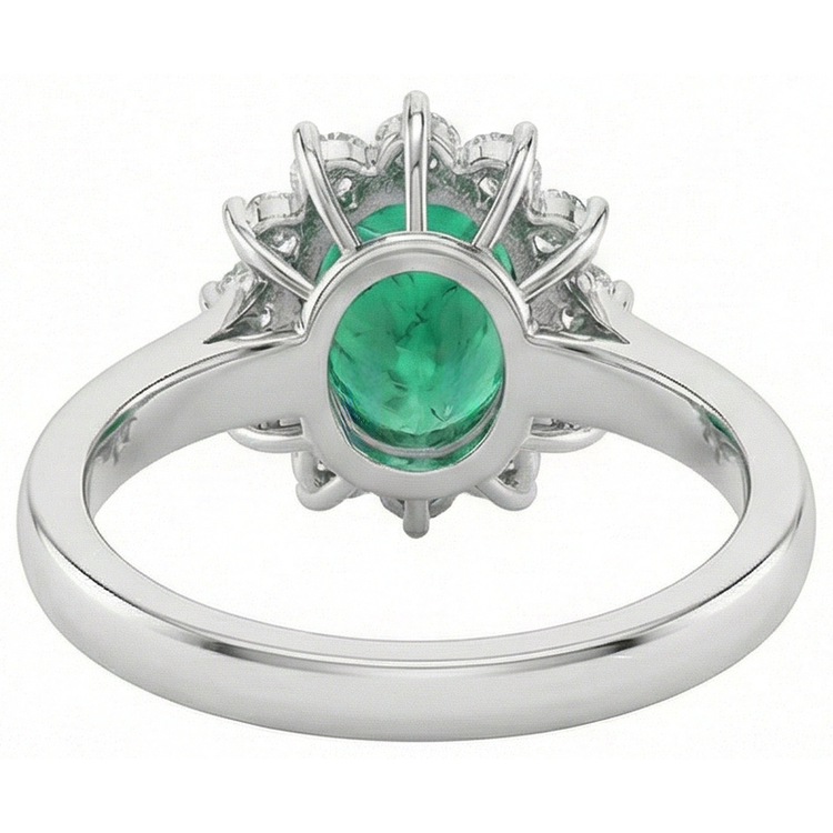 Bague Émeraude Verte Et Diamant Naturels Extraits des Mines ( et non cultivés en laboratoire ) 3.50 Carats Bijoux Dame En Or